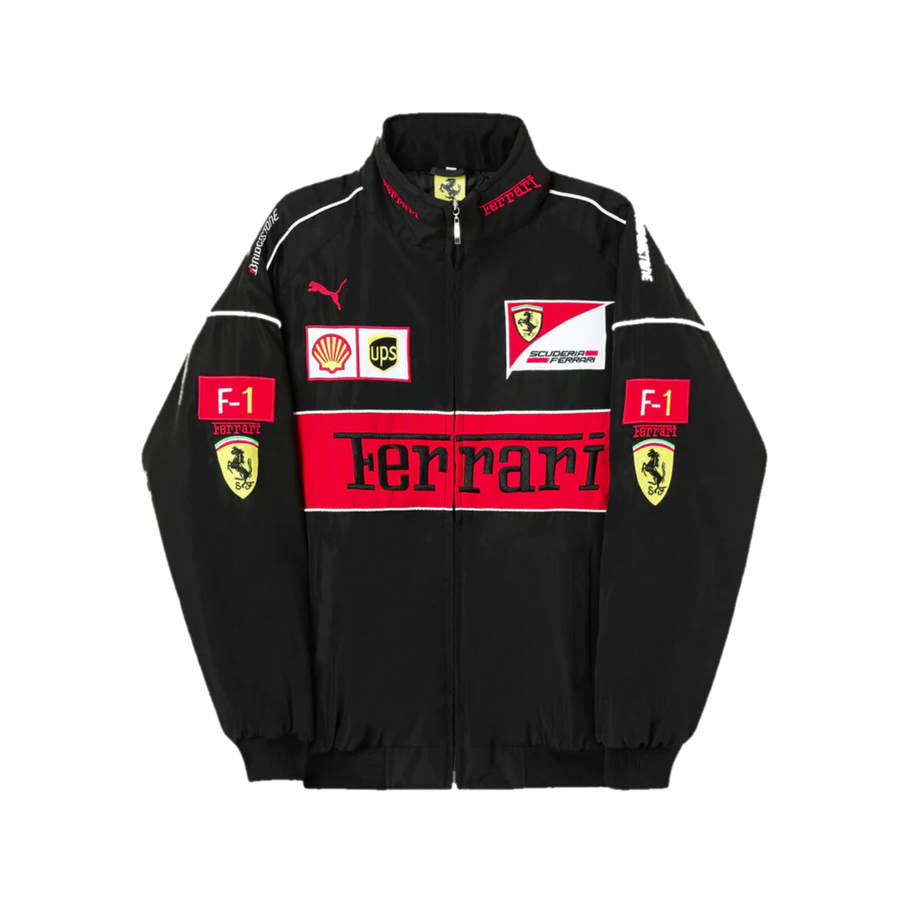 Jaqueta Ferrari F1 Black de frente